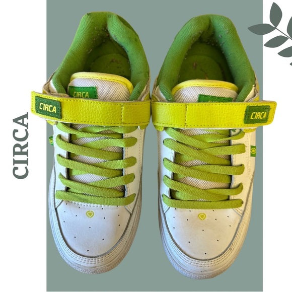 🛍️3/$40 Circa skater Shoe Runner Green Wide Lace Up Velcro Closure Size 8.5 - Picture 6 of 9